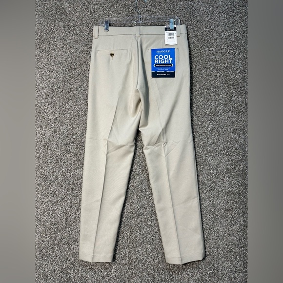 NWT Haggar Men's Cool Right Performance Flex Fit Flat Front Pant Size 32x29 - Picture 5 of 8